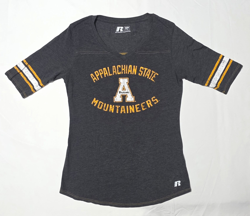 Russell Girls Appalachian State Mountaineers T-Shirt Charcoal Gray Size M 7-9